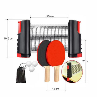 Portable Table Tennis Net Racket Set for Convenience