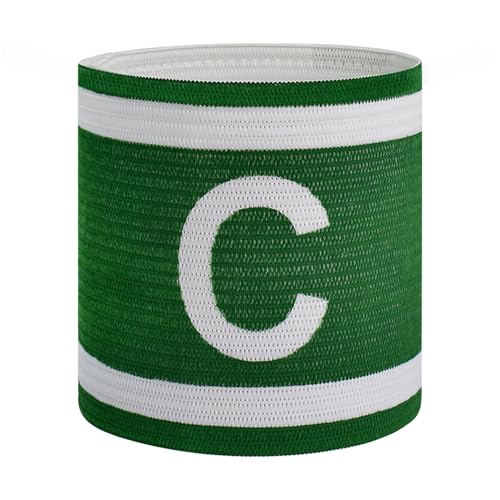 Unisex Captain Armband for Soccer Training, Adults & Youths Classic Captain ‘C' Arm Band Adjustable Elastic Captain Armbands Team Sports Accessories - color: Green