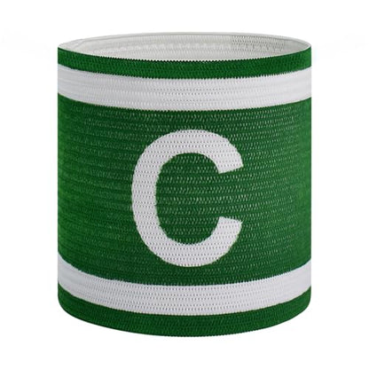 Unisex Captain Armband for Soccer Training, Adults & Youths Classic Captain ‘C' Arm Band Adjustable Elastic Captain Armbands Team Sports Accessories - color: Green