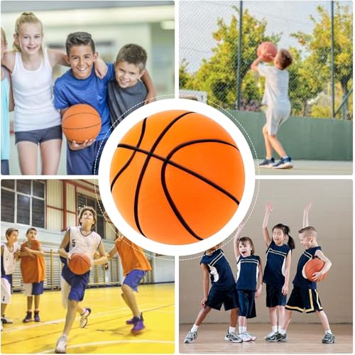 Silent Basketball Size 7 (29.5") - 2026 New Upgrade Foam Basketball Arcade Game Indoor | Ball for Quiet Dribbling and Indoor Training,Pro PU Foam Ball – Higher Bounce