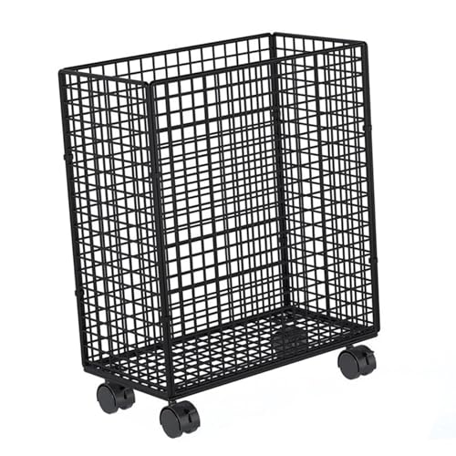 Home Gym Storage Organizer Rack with Lockable Wheels,Tall Dirty Clothes Hamper for Bedroom Bathroom, Garage Organizer, Mat Storage Rack Basket, Rolling Ball Cart for Foam Roller