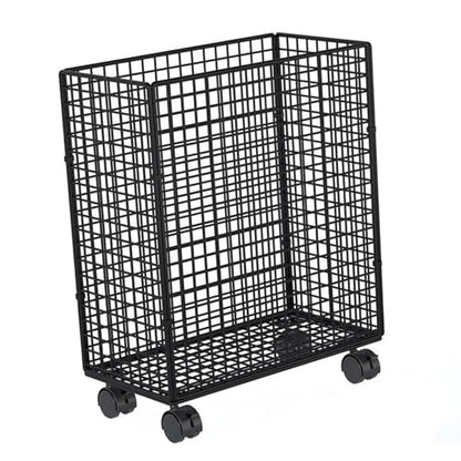 Home Gym Storage Organizer Rack with Lockable Wheels,Tall Dirty Clothes Hamper for Bedroom Bathroom, Garage Organizer, Mat Storage Rack Basket, Rolling Ball Cart for Foam Roller