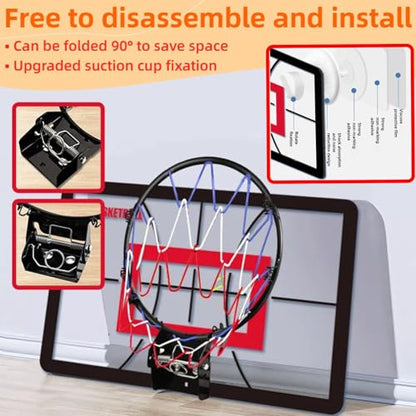 Indoor Basketball Set, 2025 Upgrade Silent Basketball with a Detachable Iron Basketball Hoop, Practicing Dribbling, Shooting, and Dunking Techniques Quietly at Any time Indoors, for Teen boy Gifts