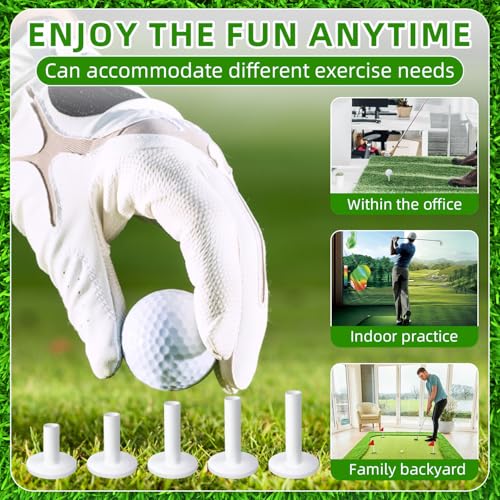 5PCS Rubber Golf Tees for Mats, Unbreakable Mixed Size Set for Driving Range & Golf Simulator, Durable Practice Tees with Secure Grip – Won’t Break or Damage Mat
