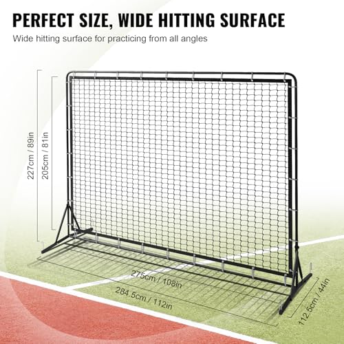 9.4ft x 7.4ft Tennis Rebounder Net, Tennis Rebounder Trainer, Multi-Sport Training Bounce Back Net for Tennis, Baseball, Lacrosse, Hockey, Softball, Pickleball, Ball, for Backyard and Indoor & Outdoor