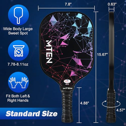Pickleball Paddles Set of 2 or 4, or Single Paddle – USAPA Approved Fiberglass Surface Pickleball Rackets Set for Men & Women