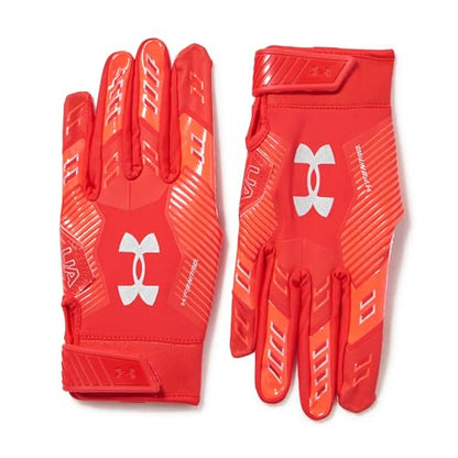 Under Armour F9 Nitro Football Gloves - color: (600) Red / Beta / Metallic Silver, size: Large