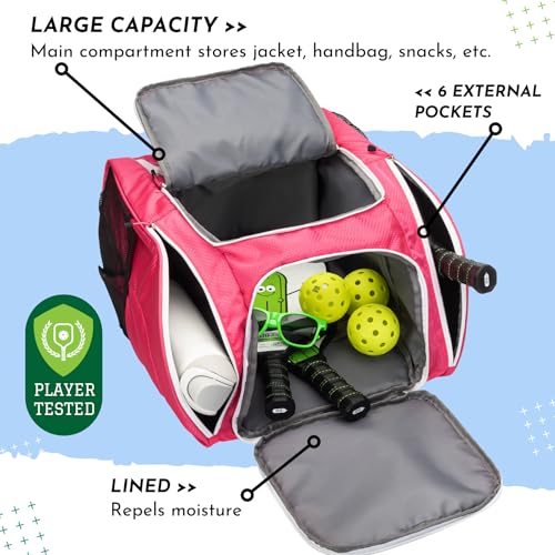 Big Dill Pickleball Backpack | Large Pickleball Bag with Shoe Compartment for 8+ Paddles & Accessories, Insulated Pocket