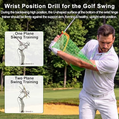 Golf Swing Ball, The Connector Golf Trainging Aids with Adjustable Lanyard & Wrist Hinge Trainer, Golf Swing Trainer - Helps Train Proper Swing Mechanics Between Arms Elbow Wrist Structure - color: Green, size: Medium