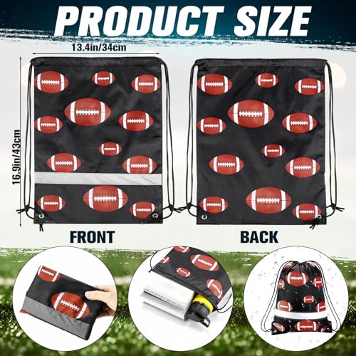 Saintrygo 12 Pcs String Bags Drawstring Back Sack with Reflective Stripe String Bags for Yoga Dance Swimming (Rugby) - style: Rugby
