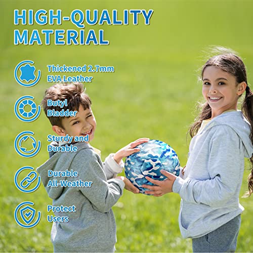 HyDren 4 Pcs Soccer Ball with Pump Official Size 4/5 Deflated Soccer Balls Bulk for Outdoor Indoor Practice Training Sport Gift for Kid Teen Youth Adult Back to School - size: Size 4, style: Camouflage