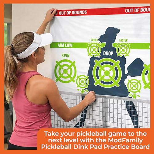 Pickleball Dink Pad Practice Board Poster Rebounder Training Aid - Improve Your Pickle-Ball Game Dinks & Reflexes - Transform Any Wall Into A Pickle Ball Court and Net Indoor or Outdoors by Modfamily - size: L 3'x4' (1 Person)