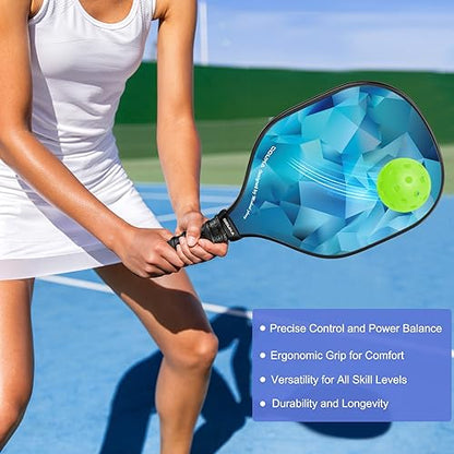 Pickleball Paddles, USAPA Approved Lightweight Pickleball Paddles Set of 4, 4 Pickleball Balls, 4 Cooling Towels& Bag, Premium Pickleball Rackets for Beginners & Pros