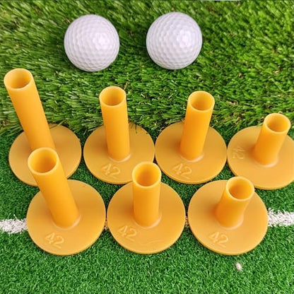 2 PCS Rubber Golf Tees – Durable and Sturdy, Ideal for Golf Courses and Driving Ranges - color: Yellow, size: 42mm
