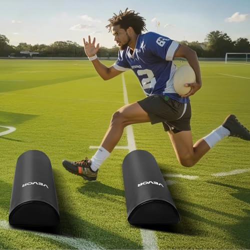 VEVOR PVC Step Over Dummy, High-Density Sponge Blocking Pad Equipment, Heavy Duty Tackle Dummies with Handles, Great for Footwork Drills Sports Training Practice - size: 2PC 42*12inch