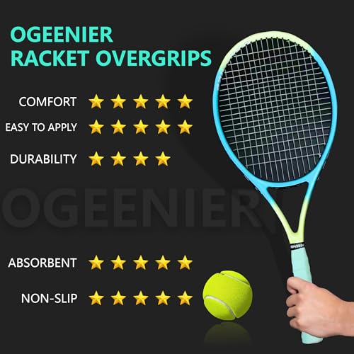 Tennis Racket Grip Tape, 3, 6, 12 Pack Tennis Overgrip Tape, Absorbent and Anti-Slip, Precut Soft Racquet Wrap Grips Tape for Pickleball Paddle/Badminton