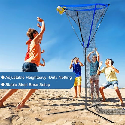 Volleyball Setter Trainer Net,Volleyball Training Equipment Adjustable Angle, Ideal for Serving, Spiking, Setting, Suitable for Both Indoor and Outdoor Training Sessions