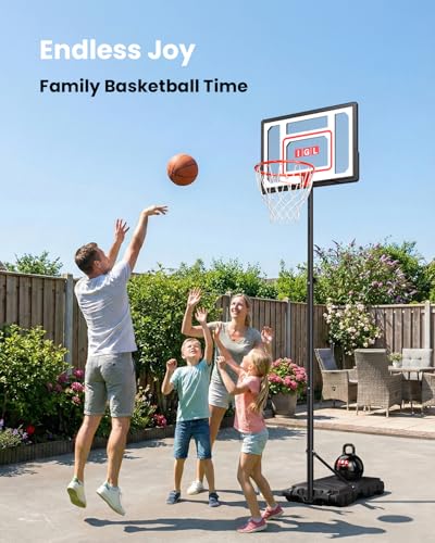 IGL Kids Basketball Hoop Outdoor Adjustable, 33 Inch Portable Basketball Goal with PC Backboard, Fillable Base & 40 lb Weight Ball for Backyard & Driveway - color: Red-Standard