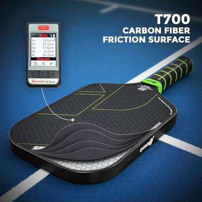 AKS Performance Series Pickleball Paddles Set - Toray T700 Raw Carbon Fiber Pickleball Paddle with Friction Surface, 16mm Powerful Polymer Core, Good Control & Spin Shots, USAP Approved