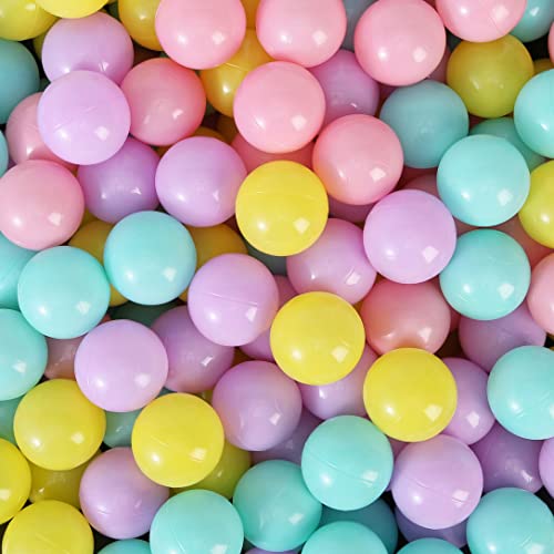 Ball Pit Balls for Toddlers 1-3, 100pcs Crush Proof Plastic Balls for Girls Ball Pit, BPA Free Non-Toxic Play Balls for Baby Pool, Playhouse, Tent, for Dogs & Pets, Pink Green Purple Yellow - color: Candy Colors, size: 100 pcs