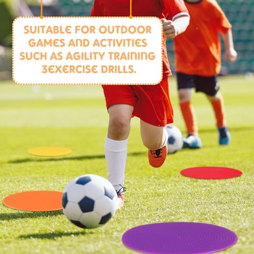 Tinideya TPE Floor Spot Markers Dots for Gym Flat Non Slip Spot Marker Dance Dot for Gym Sports Soccer Basketball Agility Training Field Marking Equipment - size: 10 Inch