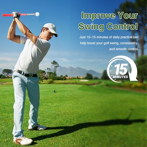Retractable Golf Swing Trainer, Portable Grip Trainer and Training Auxiliary Elastic Band for Beginners, Indoor & Outdoor Practice(Black)