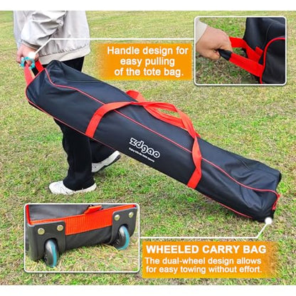Volleyball Training Net System|Adjustable Volleyball Practice Net Station with Wheeled Carry Bag,2 Volleyballs |Great for Hitting,Serving,Dunking Drills,Easy Assembly