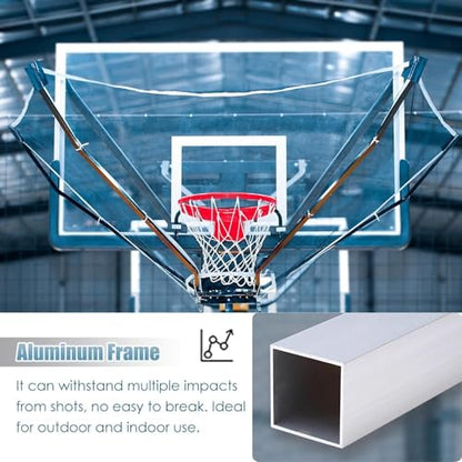 Basketball Practice Network Wall-Mounted Basketball Hoops Return Attachment, Indoor Outdoor Basketball Shot Trainer Equipment Foldable, Adult/Teens/Child