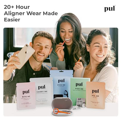 PUL Retainer Case for Invisalign & Clear Aligners - Slim Clear Aligner Case with Secure Magnetic Closure - Travel Retainer Holder for Invisalign Accessories, Mouth Guards & Dentures - Pink - color: Pink