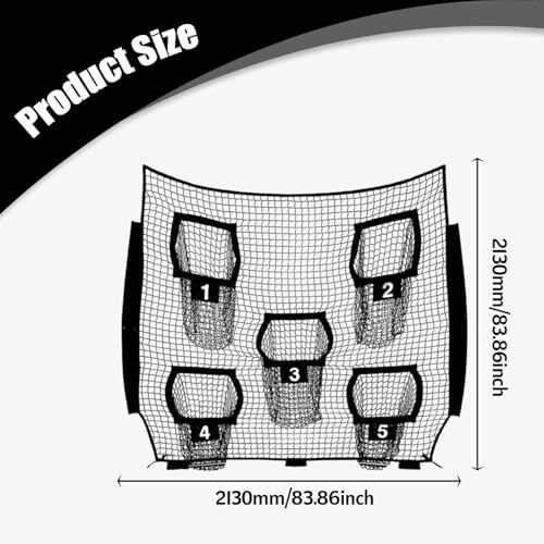 Football Throwing Net Baseball Practice Net Portable Sturdy Stable Sports Equipment with 5 Target for Football Playground