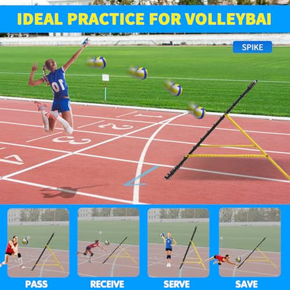 Adjustable Volleyball Rebounder Net 7x4 FT - Ultimate Training Equipment for Volleyball & Lacrosse Enhanced Bouncing System for Volleying, Bumping, and Spiking Drills - color: Black+Yellow