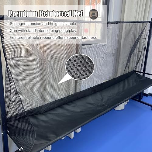 Adults & Kids Ping Pong Recycle Catcher Net, Movable Table Tennis Ball Collecting Net for Multi Ball Drills, Park School Club Gyms Training Auxiliary Organizer Net, Easy Set Up