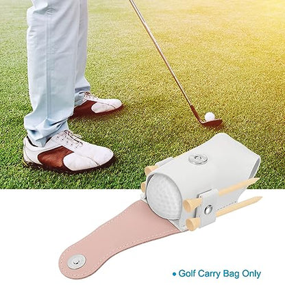 PATIKIL Golf Ball Waist Bag, Golf Ball Carry Pouch with Tee Holder, Buckle, Clip for Women Men Belt Golf Storage - color: Pink