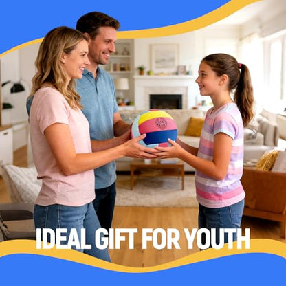 UBeesize Soft Indoor Volleyball with Pump, Silent Volleyball for Indoor Practice & Training, Lightweight Softy Volleyball for Home Use (Deflated)