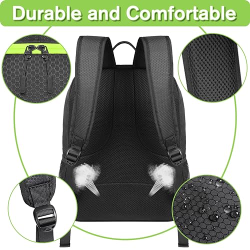 YOREPEK Soccer Backpack,Soccer Bag with Ball Holder, Water resistant Sport Equipment Bags Fit Basketball Volleyball Football - color: Black