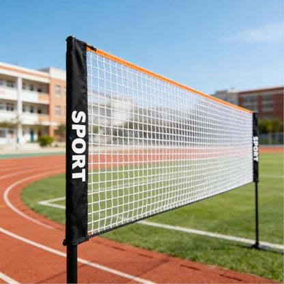 Badminton Net Portable,Foldable Height Adjustable Weatherproof - Tennis Net Outdoor Games | for Kids Adults Sports Training Practice Beach Court Driveway Park Playground Outdoor - size: 4.1m