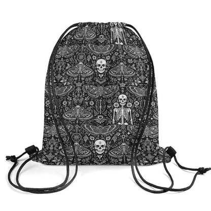 Theft Proof Drawstring Backpack Cinch Sack Water Resistant for Travel Camping Sports Equipment Men Women, Goth Skull Head Board Witch Black Art Bags - color: Picture (760)