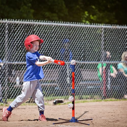 Ninja Blast Tee Ball Set for Kids - 4 Year Old Boy Birthday Gift Baseball Batting Tee- T Ball Set for Toddlers 3-5 4-6 - Toys for Ages 3 4 5 6 Year Old Boy - Toddler Outdoor Toys, Baseball Tee
