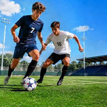Soccer Ball Size 5, Professional Seamless Waterproof PU Training Game Ball Official Match Ball for Adults and Youth, Indoor & Outdoor with Pump and Mesh Bag