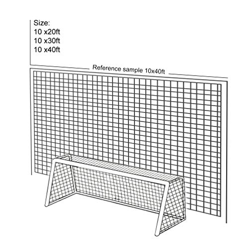 Aoneky Soccer Backstop Net - Heavy Duty Practice Barrier & Containment Net for Training, High Impact Hitting Netting, 10-15 x 10-60 Ft Sizes for Football/Soccer - size: 10 x 50 ft