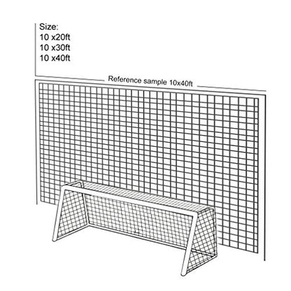 Aoneky Soccer Backstop Net - Heavy Duty Practice Barrier & Containment Net for Training, High Impact Hitting Netting, 10-15 x 10-60 Ft Sizes for Football/Soccer - size: 10 x 50 ft