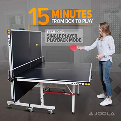 JOOLA Rally TL Professional MDF Indoor Ping Pong Table w/Quick Clamp Table Tennis Net & Post Set - 10 Minute Easy Assembly - Corner Ball Holders - Tournament Quality - Includes Playback Mode - size: 18mm