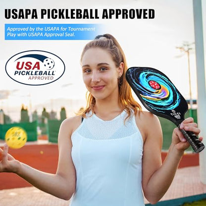 Pickleball Paddles Set of 2, USAPA Approved Fiberglass Pickleball Set with 4 Balls & Carry Bag, Lightweight Rackets for Beginners & Adults - color: Gorgeous Kit