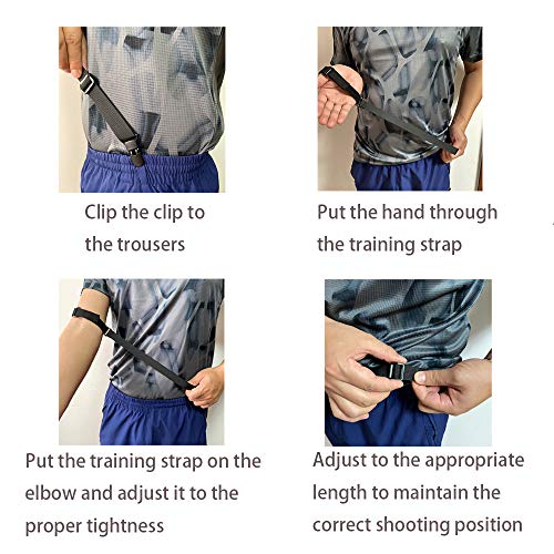 Basketball Shooting Aid Straight Shooter Strap 2 Pieces Training Posture Belts Correction Auxiliary Equipment Keeps Elbow in and Follows Thru Straight for Kids and Youth Player – Black