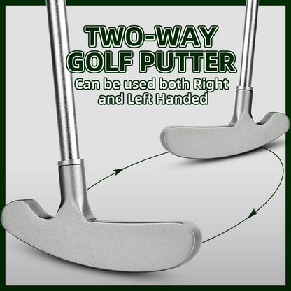 FUNGREEN Golf 2PCS/Pack Two-Way Putter Club for Right or Left Handed Golfers Foldable Alloy Rod Head Adults Golf Putter - 34" Length - color: Blue
