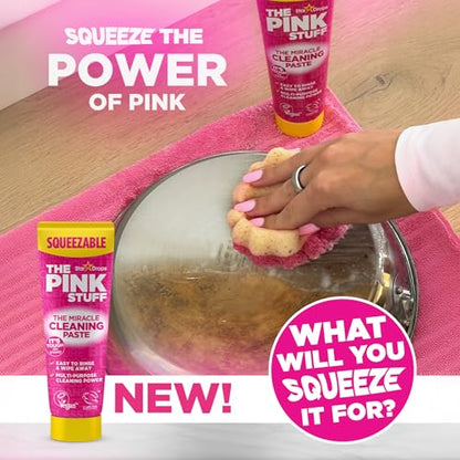 The Pink Stuff The Miracle Squeezable Cleaning Paste 300g Easy to Rinse Multi Purpose Cleaner for Kitchen Bathroom Cooktops Tiles Sinks Showers and More - style: Squeezable Cleaning Paste