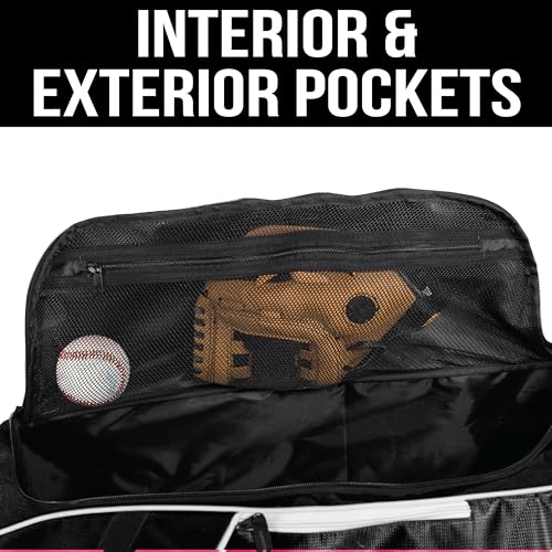 Athletico Rolling Baseball Bag Black - color: Black