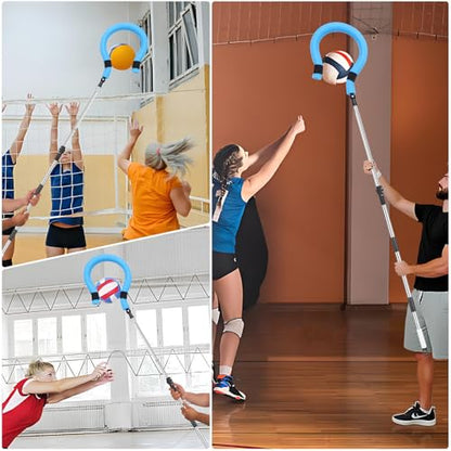Volleyball Spike Trainer - Adjustable Height 63"-77" with Question Mark Hook, Durable Lightweight for Serving, Spiking & Jump Training - Real Ball Feel, Ideal for Beginners to Pros (No Ball Included)