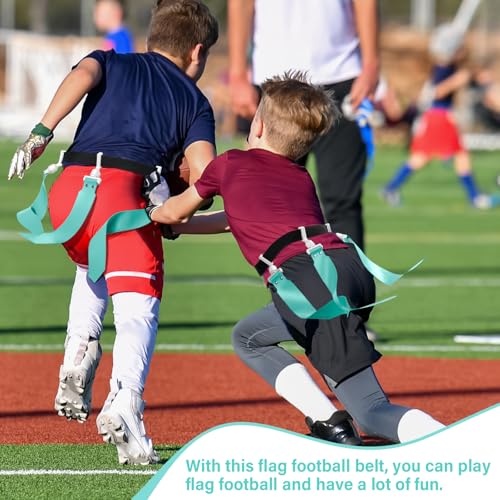 Junkin 6/8/10 Players Flag Football Sets Adjustable Football Belts and Flags for Youths Teens Kids Adults Players Sports Team - color: Candy Green