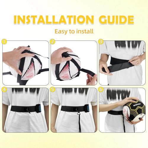 Sportout Volleyball/Soccer Training Equipment, Solo Trainer, Adjustable Waist Belt for Kids & Adults - color: Yellow
